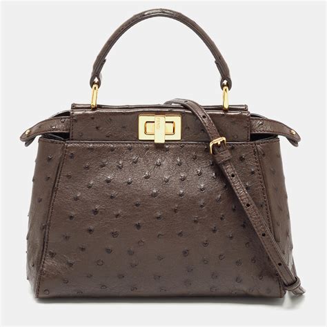 fendi mini peekaboo ostrich price|fendi peekaboo snakeskin.